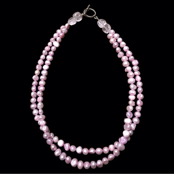 Light Pink/ Purple Real Freshwater Pearls Necklace - Picture 3 of 9